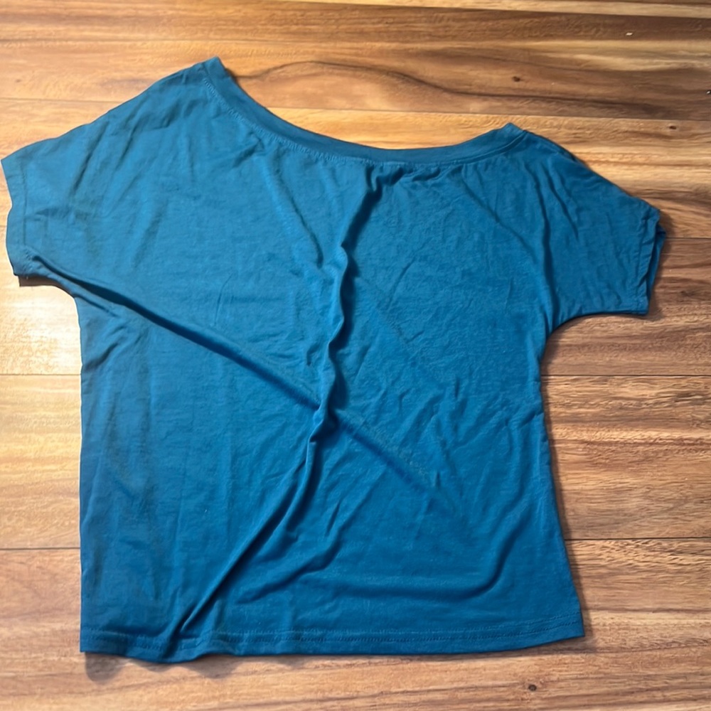 Teal off the shoulder T-shirt